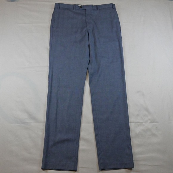 Ralph Lauren 36 x 34 Light Blue Plaid Slim‎ Fit Dress Pants - Picture 1 of 3